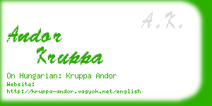 andor kruppa business card
